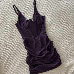 Oh Polly Dark Purple Mini Dress